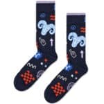 Peace Sign Aries Socks with Zodiac Symbols and Colorful Design.
