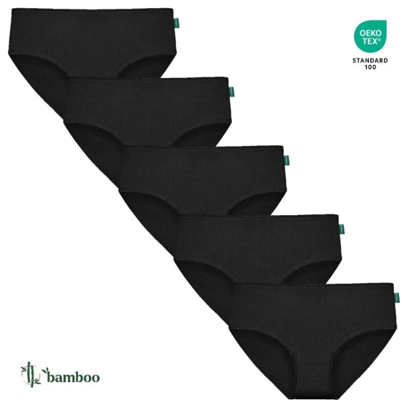 Comfortable Black Bamboo Briefs, Low Waist, 5-Pack Soft black bamboo briefs for men, low-rise design, 5-pack for everyday comfort and style.