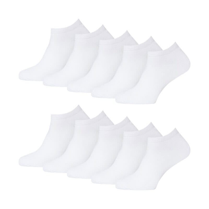 Plain White Cotton Ankle Socks - 5 Pack Comfortable cotton ankle socks in a 5-pack, perfect for everyday wear and casual outfits.