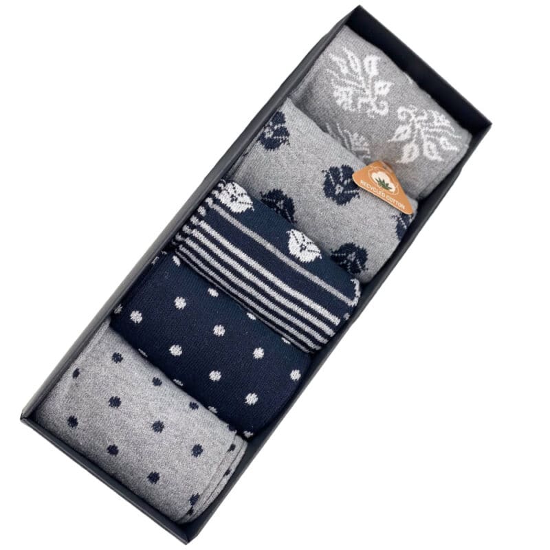 5-pack designsockor presentförpackning