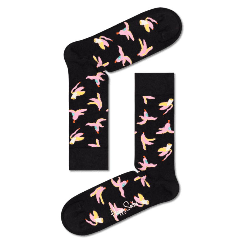 Colorful banana pattern socks for kids.