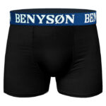 Comfortable black bamboo boxer shorts with elastic waistband, perfect for everyday wear.