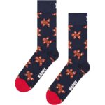 Festive Christmas socks with gingerbread man pattern, perfect for holiday cheer.